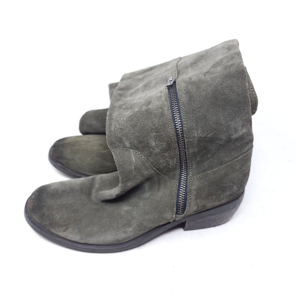 The Cool People Womens Boots Army Green Suede Leather OTK Thigh High Shoes 38 8 - Picture 10 of 15